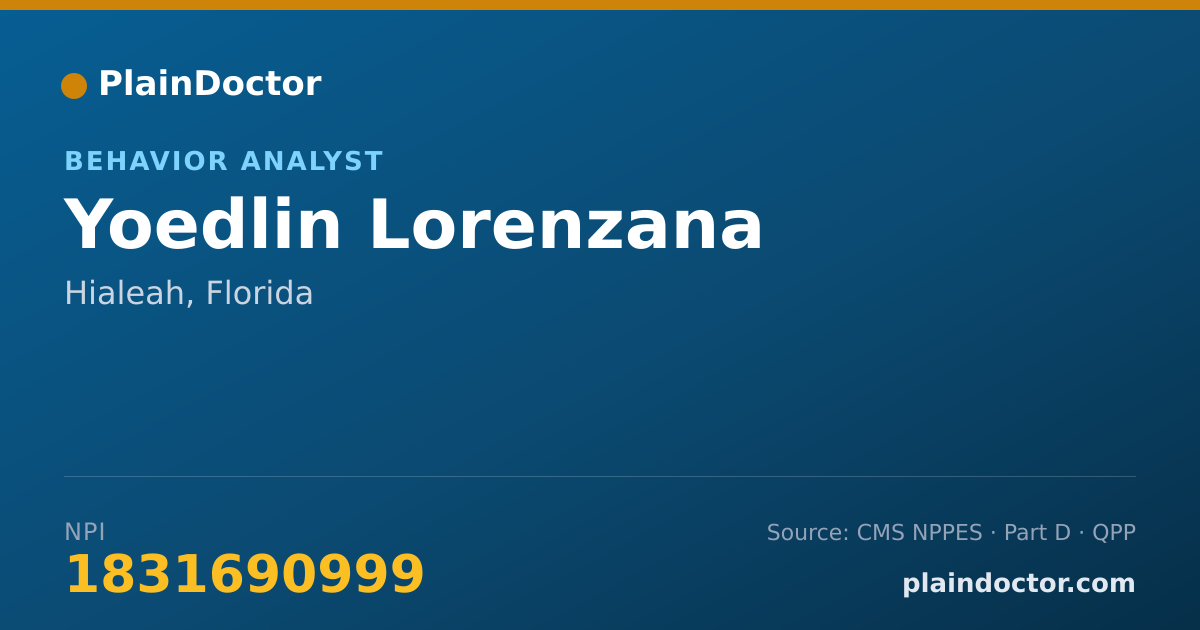 Shareable card for Yoedlin Lorenzana - Behavior Analyst, Hialeah, FL