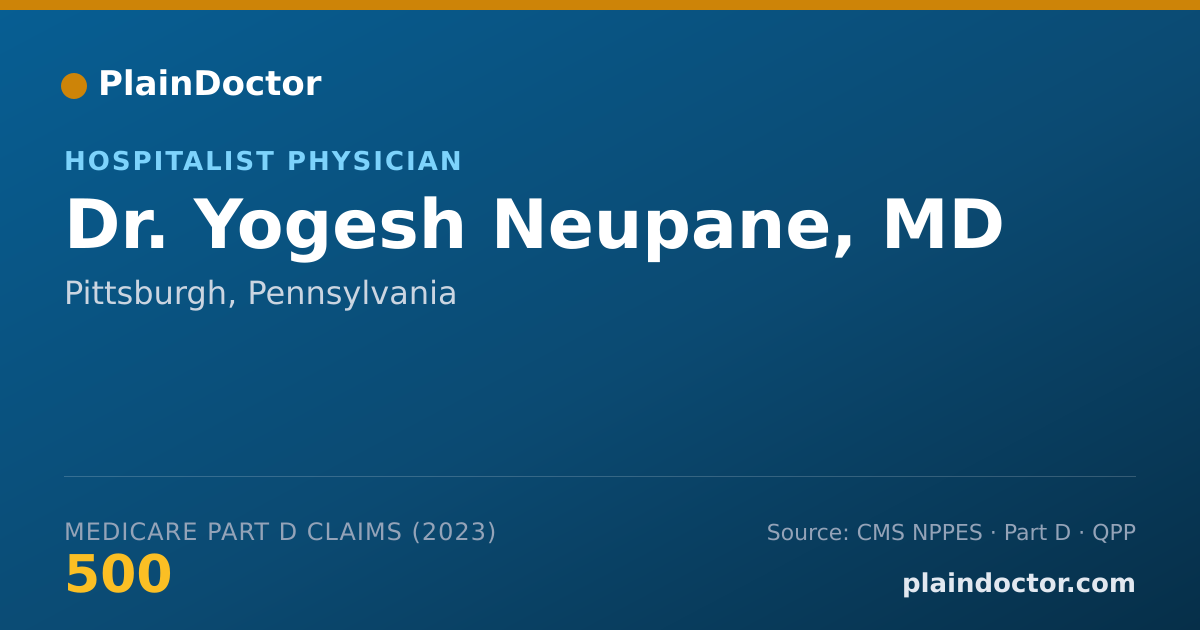 Shareable card for Yogesh Neupane, MD - Hospitalist Physician, Pittsburgh, PA