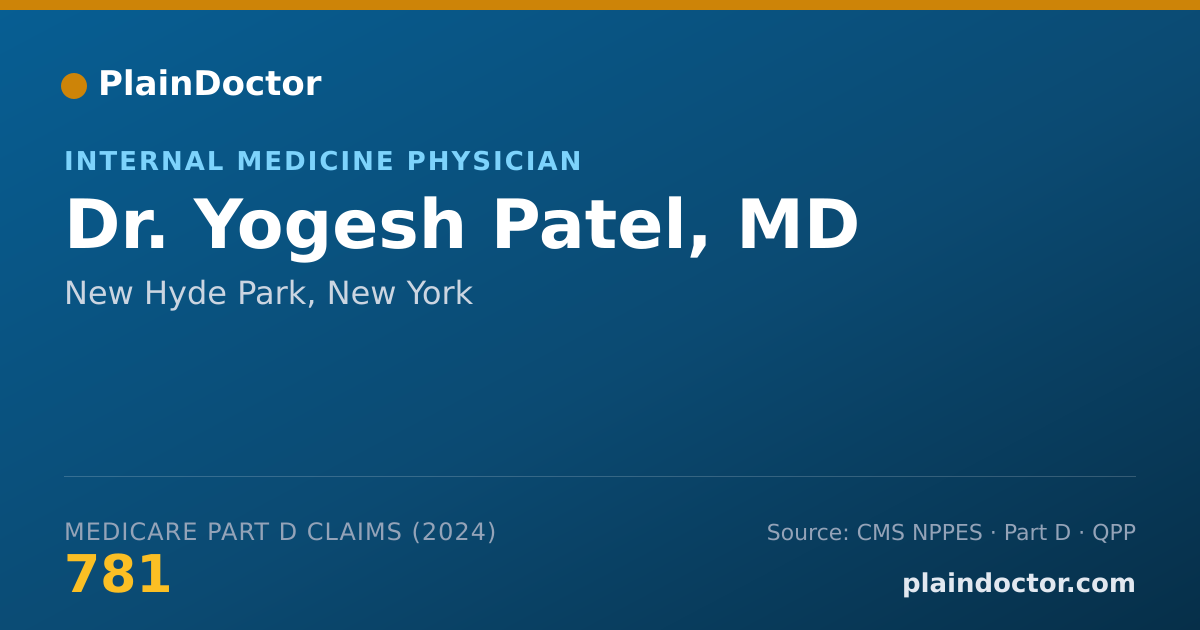 Shareable card for Yogesh Patel, MD - Internal Medicine Physician, New Hyde Park, NY