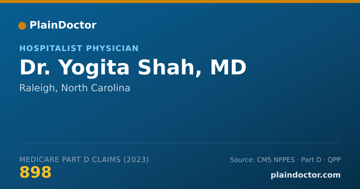 Shareable card for Yogita Shah, MD - Hospitalist Physician, Raleigh, NC
