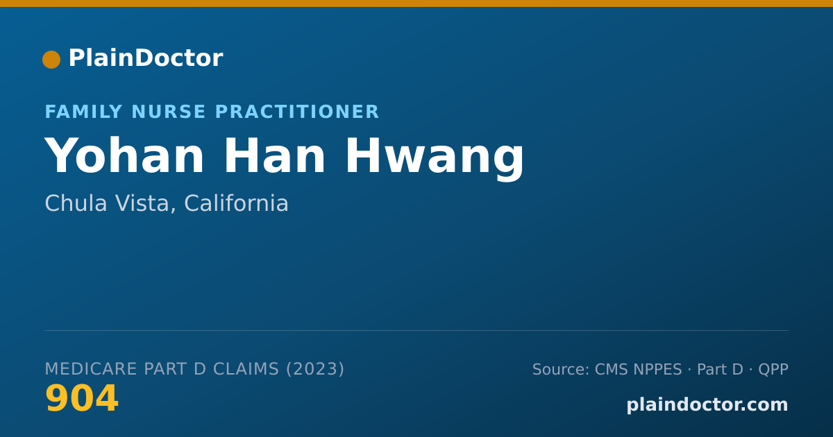 Shareable card for Yohan Han Hwang - Family Nurse Practitioner, Chula Vista, CA