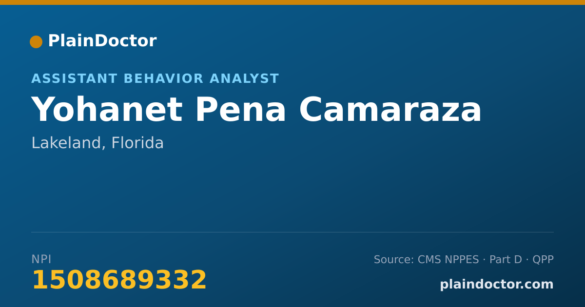 Shareable card for Yohanet Pena Camaraza - Assistant Behavior Analyst, Lakeland, FL