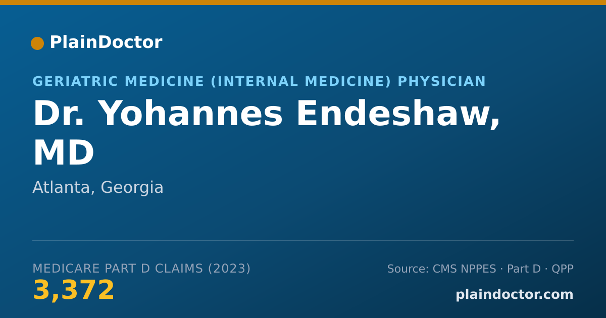 Shareable card for Yohannes Endeshaw, MD - Geriatric Medicine (Internal Medicine) Physician, Atlanta, GA