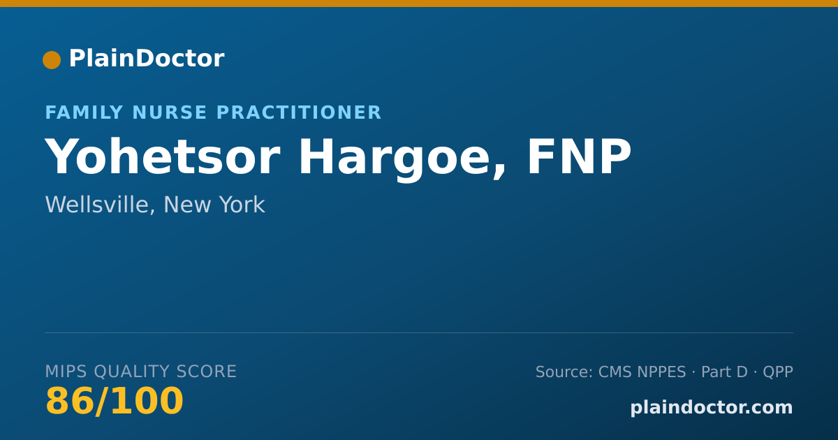 Shareable card for Yohetsor Hargoe, FNP - Family Nurse Practitioner, Wellsville, NY