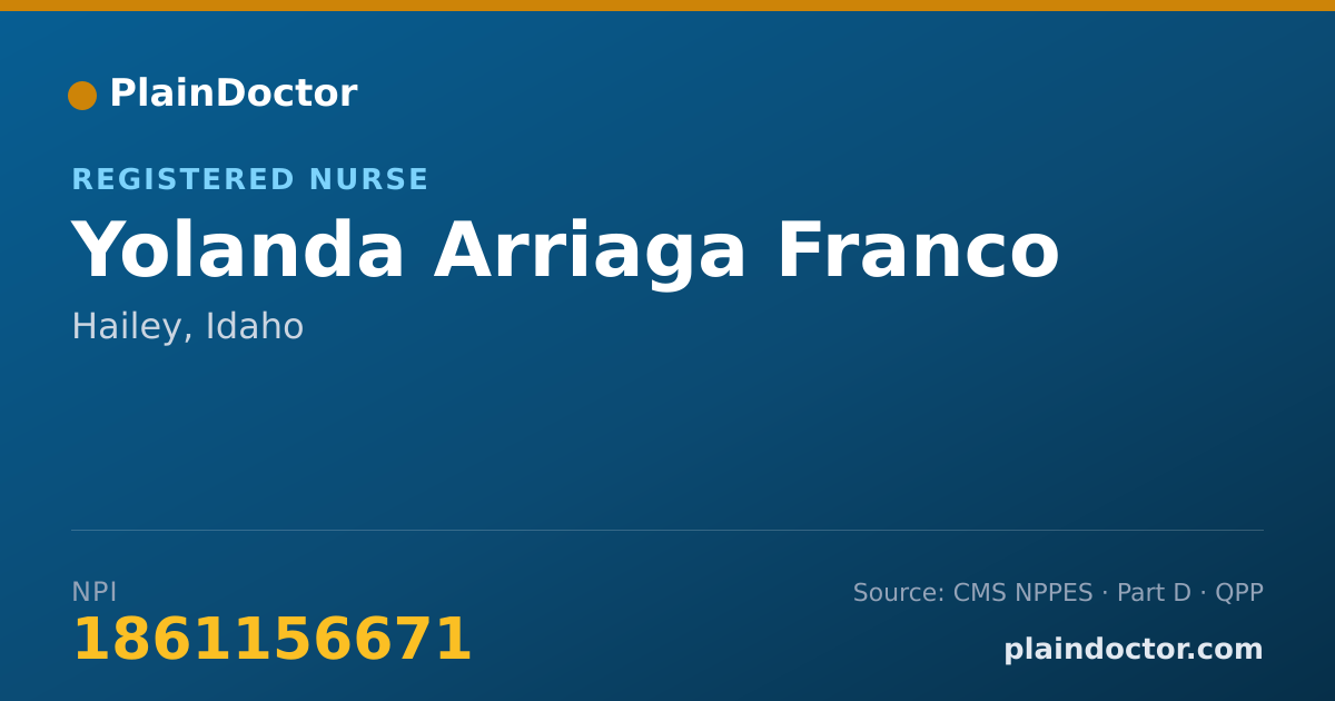 Shareable card for Yolanda Arriaga Franco - Registered Nurse, Hailey, ID