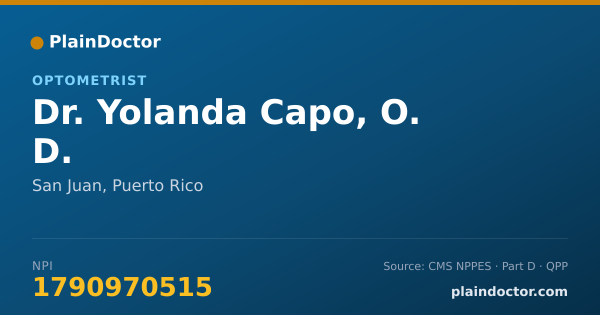 Shareable card for Yolanda Capo, O. D. - Optometrist, San Juan, PR