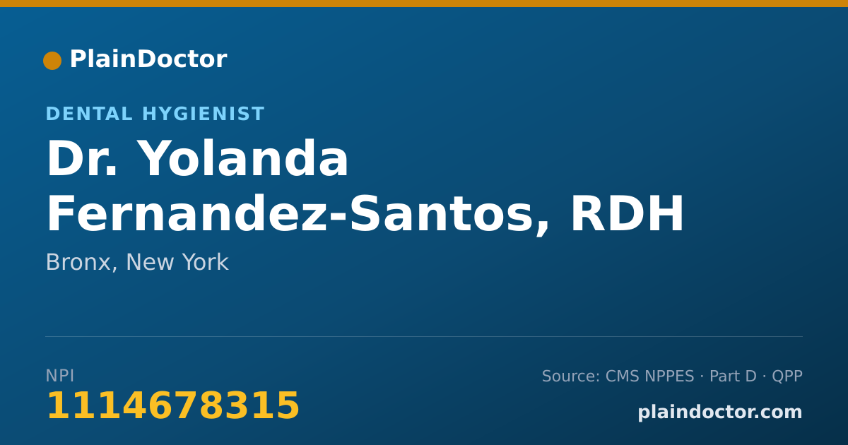 Shareable card for Yolanda Fernandez-Santos, RDH - Dental Hygienist, Bronx, NY