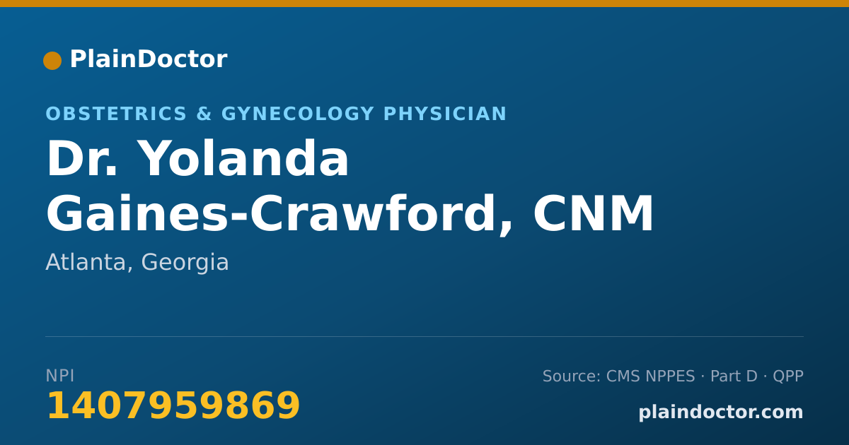 Shareable card for Yolanda Gaines-Crawford, CNM - Obstetrics & Gynecology Physician, Atlanta, GA
