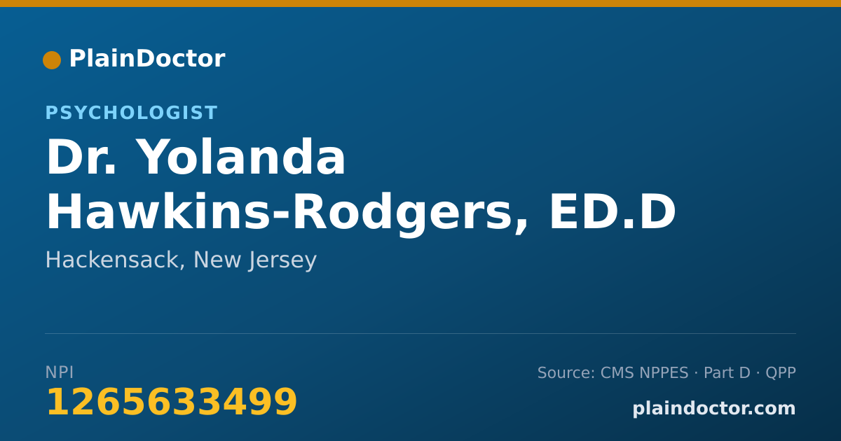 Shareable card for Yolanda Hawkins-Rodgers, ED.D - Psychologist, Hackensack, NJ