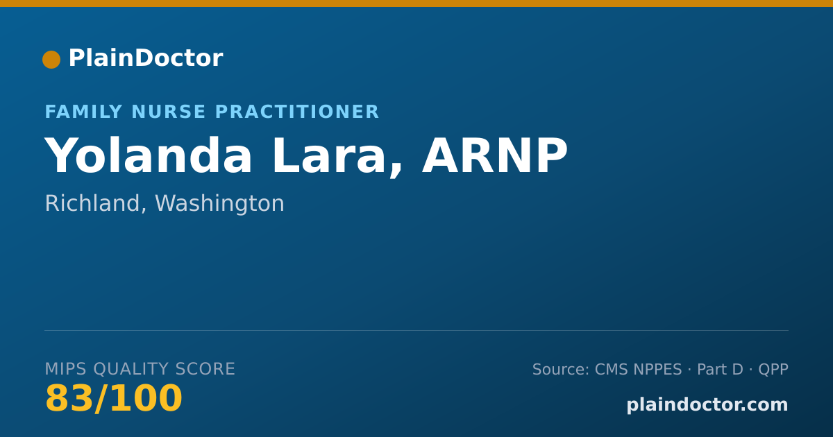 Shareable card for Yolanda Lara, ARNP - Family Nurse Practitioner, Richland, WA