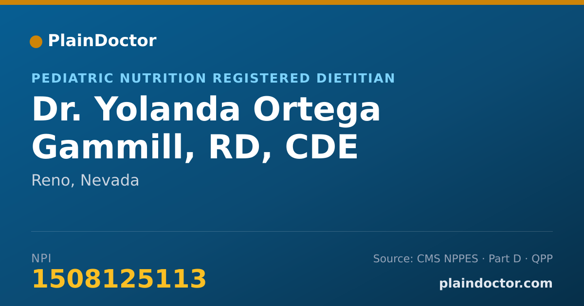 Shareable card for Yolanda Ortega Gammill, RD, CDE - Pediatric Nutrition Registered Dietitian, Reno, NV