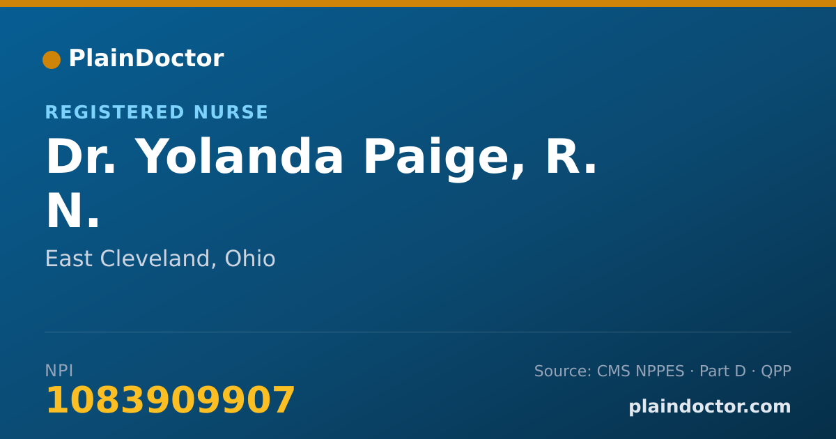 Shareable card for Yolanda Paige, R. N. - Registered Nurse, East Cleveland, OH