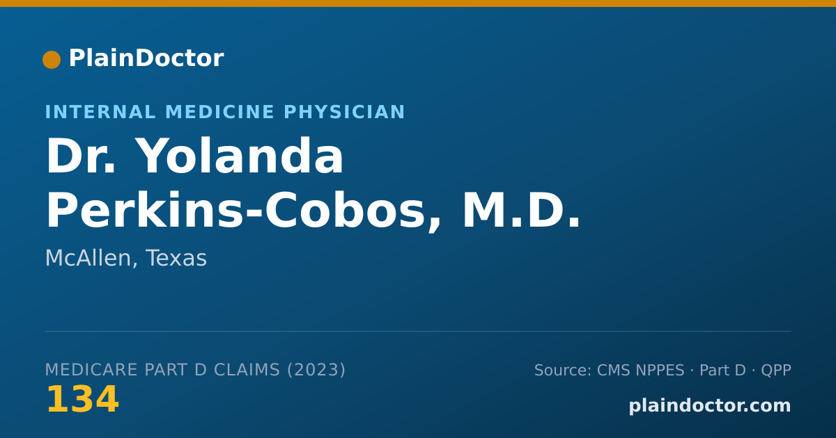 Shareable card for Yolanda Perkins-Cobos, M.D. - Internal Medicine Physician, McAllen, TX
