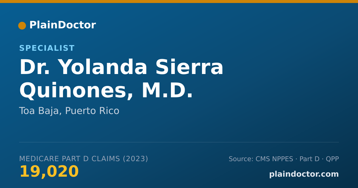 Shareable card for Yolanda Sierra Quinones, M.D. - Specialist, Toa Baja, PR