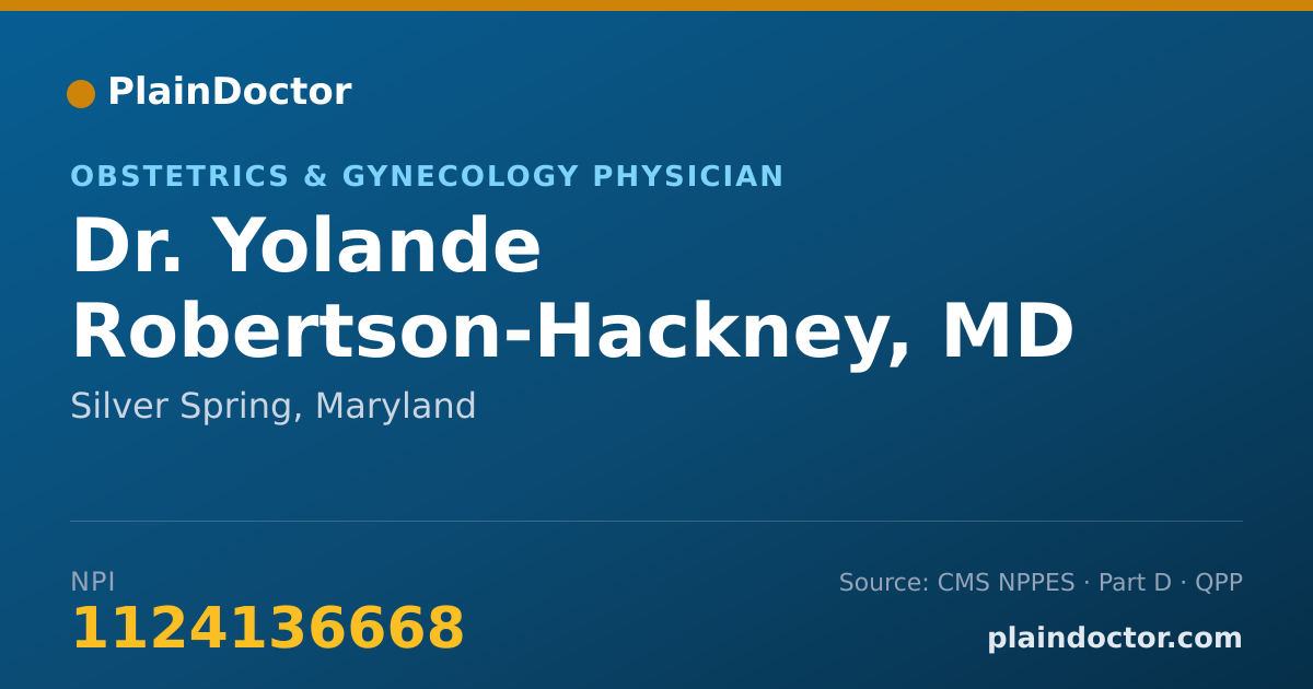 Shareable card for Yolande Robertson-Hackney, MD - Obstetrics & Gynecology Physician, Silver Spring, MD