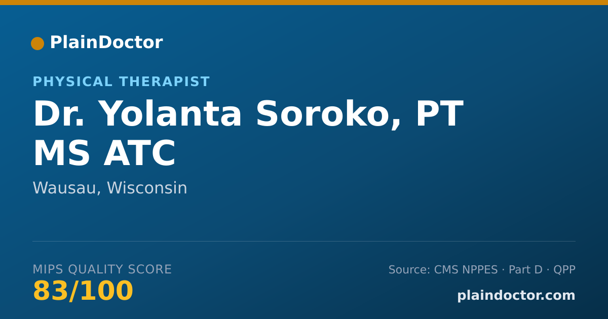 Shareable card for Yolanta Soroko, PT  MS  ATC - Physical Therapist, Wausau, WI