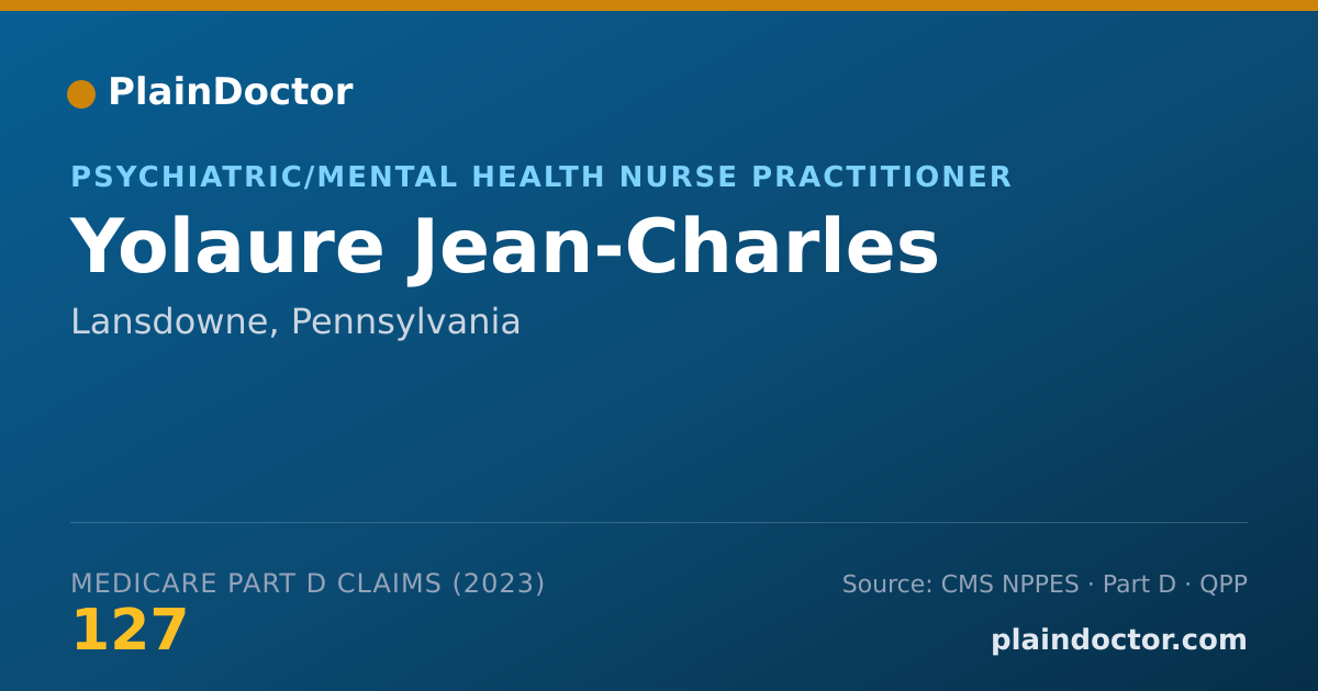 Shareable card for Yolaure Jean-Charles - Psychiatric/Mental Health Nurse Practitioner, Lansdowne, PA