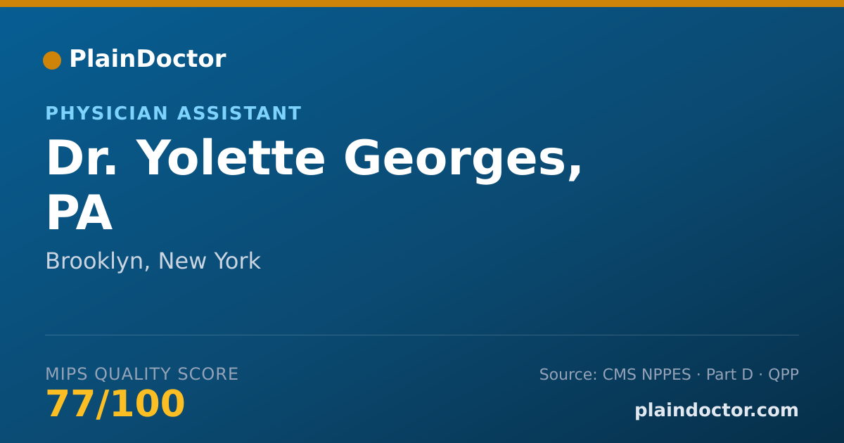 Shareable card for Yolette Georges, PA - Physician Assistant, Brooklyn, NY