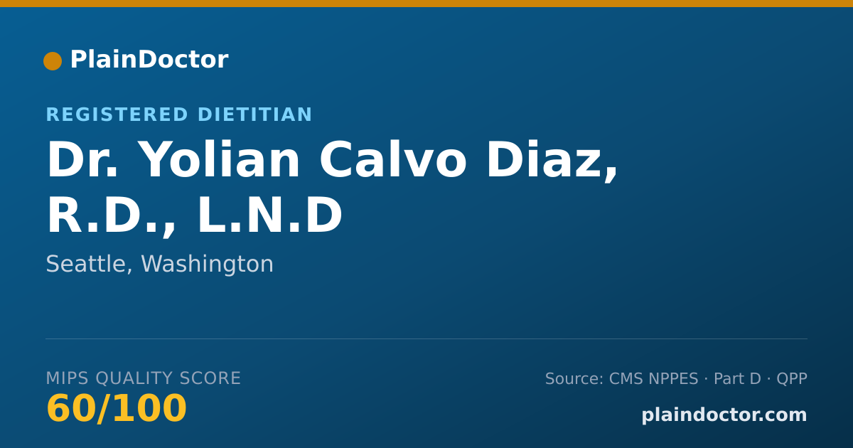 Shareable card for Yolian Calvo Diaz, R.D., L.N.D - Registered Dietitian, Seattle, WA