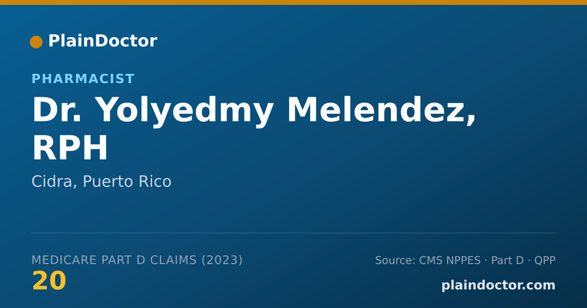 Shareable card for Yolyedmy Melendez, RPH - Pharmacist, Cidra, PR