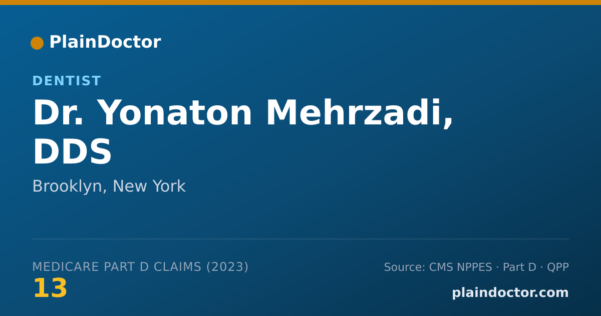 Shareable card for Yonaton Mehrzadi, DDS - Dentist, Brooklyn, NY