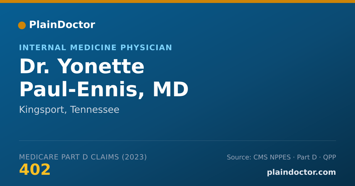 Shareable card for Yonette Paul-Ennis, MD - Internal Medicine Physician, Kingsport, TN