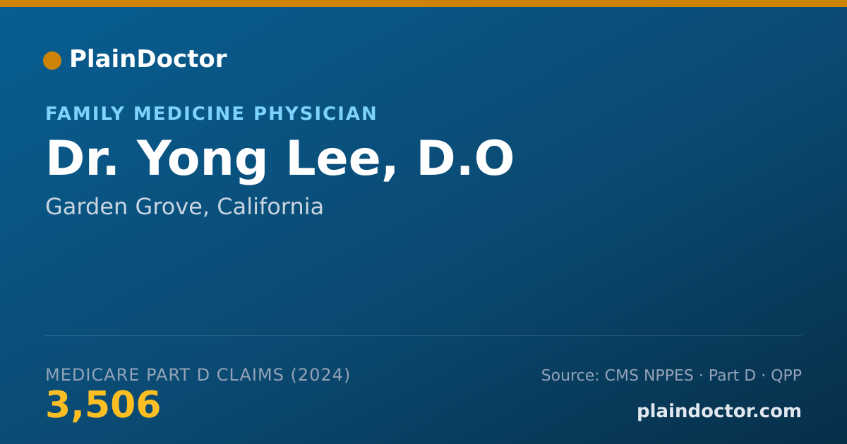 Shareable card for Yong Lee, D.O - Family Medicine Physician, Garden Grove, CA