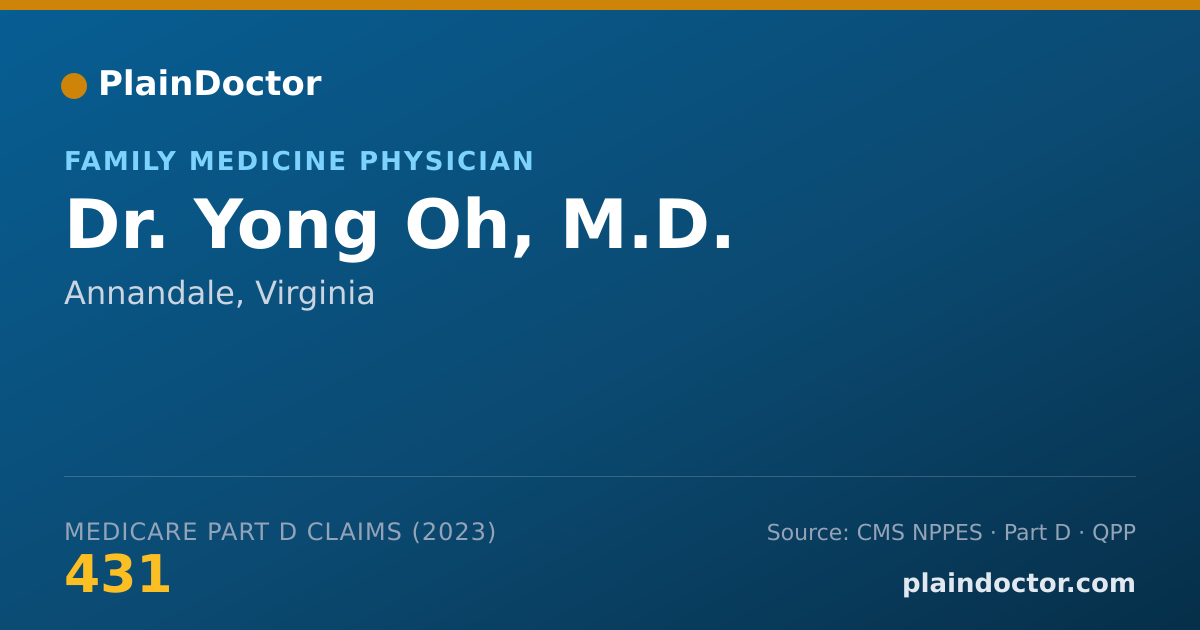 Shareable card for Yong Oh, M.D. - Family Medicine Physician, Annandale, VA