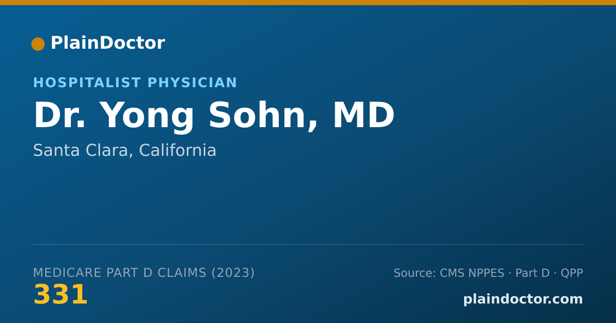Shareable card for Yong Sohn, MD - Hospitalist Physician, Santa Clara, CA