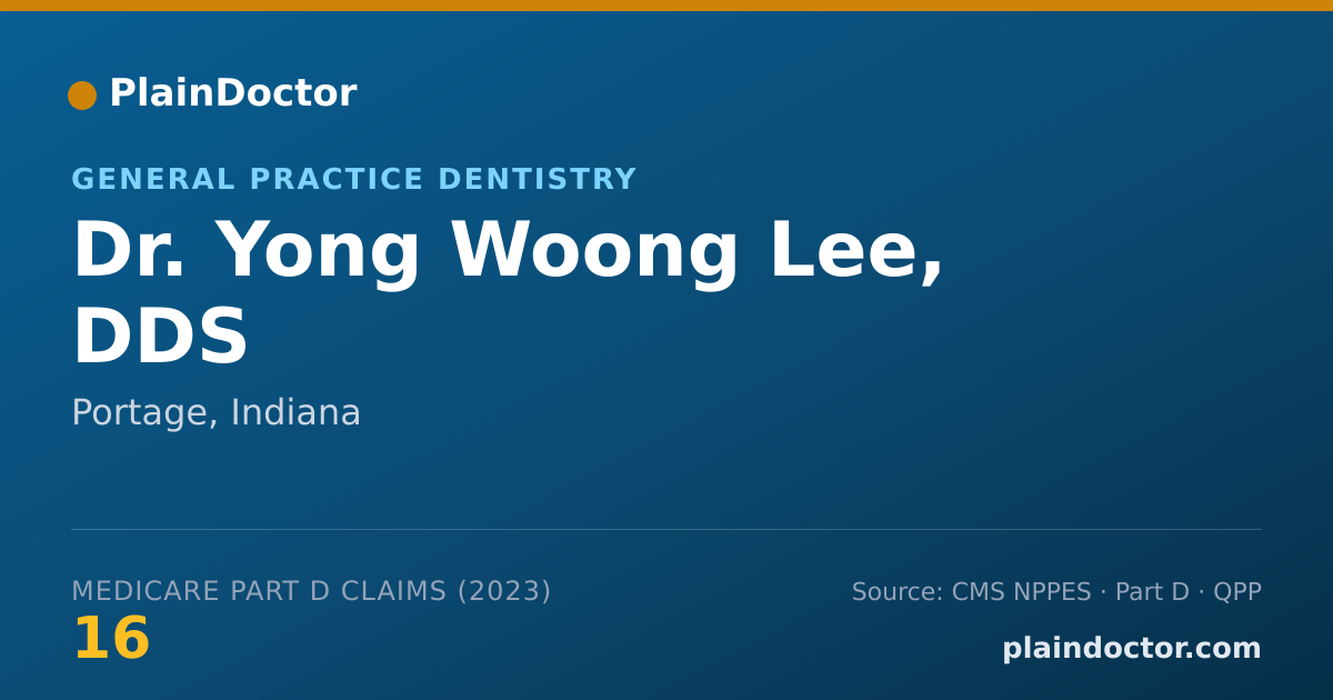 Shareable card for Yong Woong Lee, DDS - General Practice Dentistry, Portage, IN