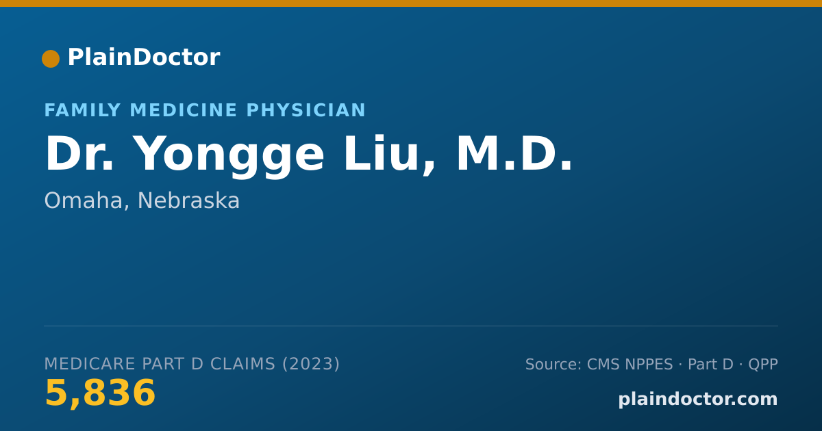 Shareable card for Yongge Liu, M.D. - Family Medicine Physician, Omaha, NE