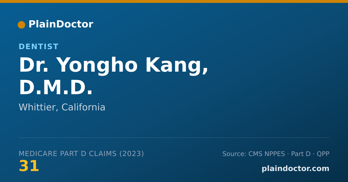 Shareable card for Yongho Kang, D.M.D. - Dentist, Whittier, CA