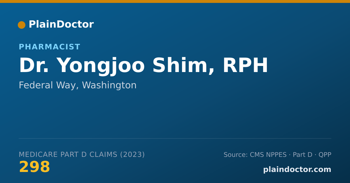 Shareable card for Yongjoo Shim, RPH - Pharmacist, Federal Way, WA