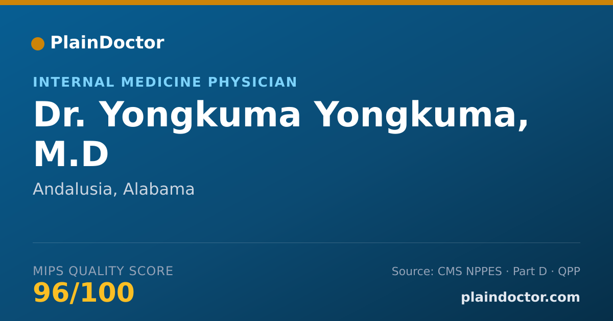 Shareable card for Yongkuma Yongkuma, M.D - Internal Medicine Physician, Andalusia, AL