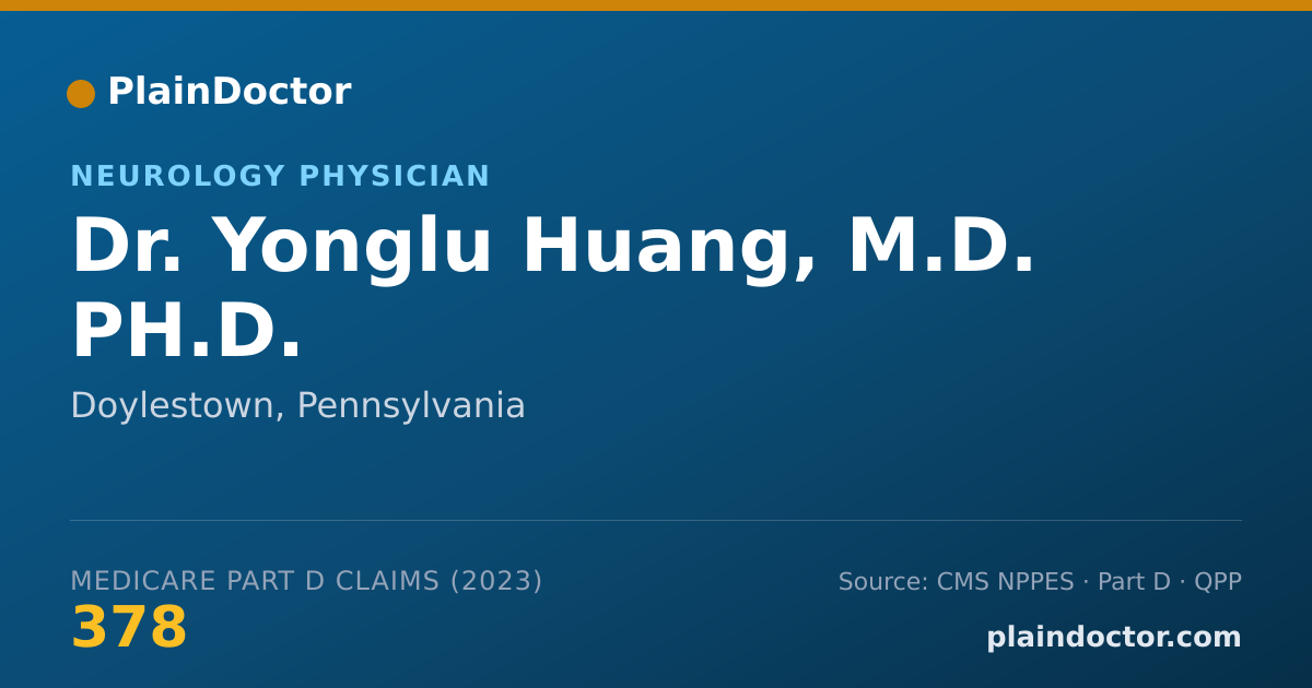 Shareable card for Yonglu Huang, M.D. PH.D. - Neurology Physician, Doylestown, PA