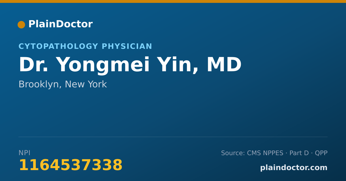 Shareable card for Yongmei Yin, MD - Cytopathology Physician, Brooklyn, NY