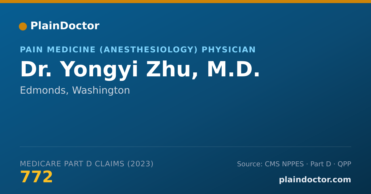 Shareable card for Yongyi Zhu, M.D. - Pain Medicine (Anesthesiology) Physician, Edmonds, WA