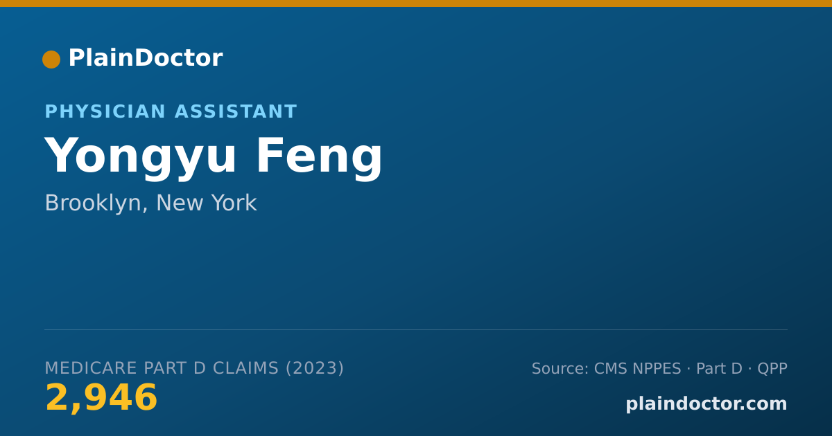 Shareable card for Yongyu Feng - Physician Assistant, Brooklyn, NY