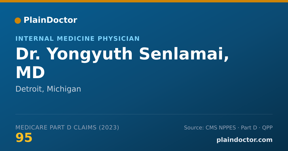 Shareable card for Yongyuth Senlamai, MD - Internal Medicine Physician, Detroit, MI