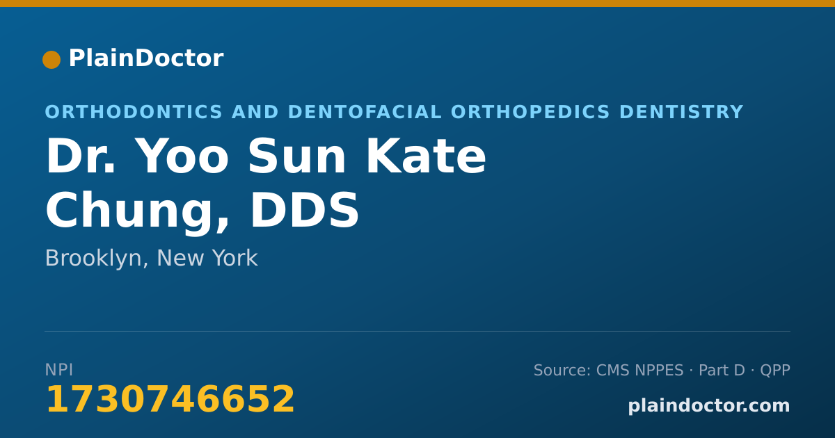Shareable card for Yoo Sun Kate Chung, DDS - Orthodontics and Dentofacial Orthopedics Dentistry, Brooklyn, NY