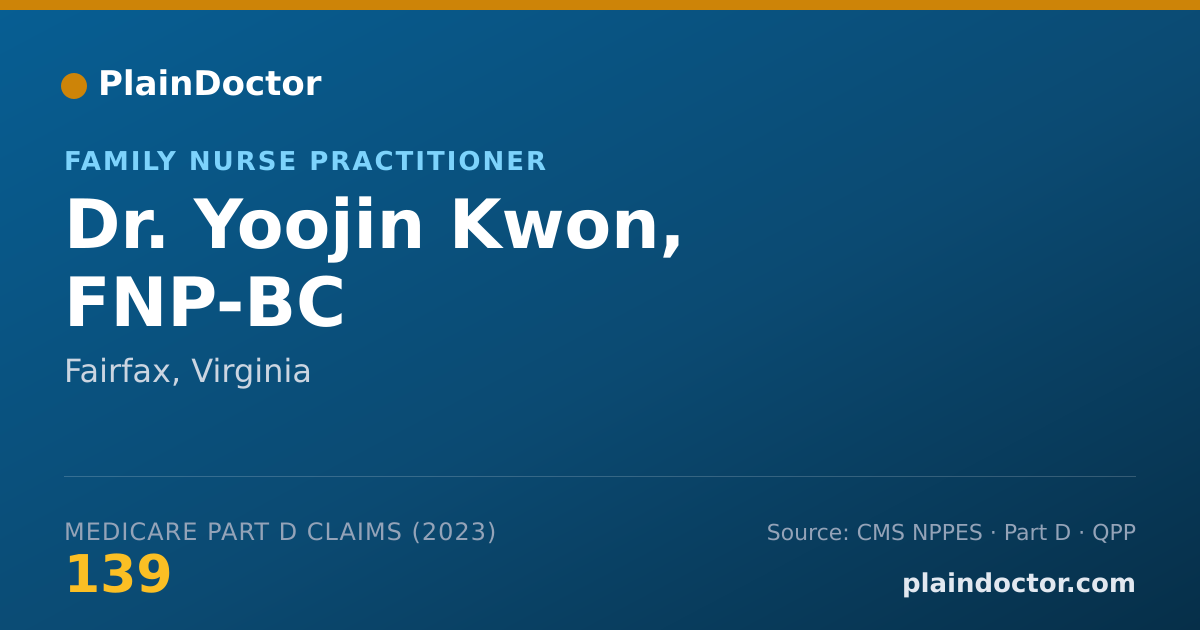 Shareable card for Yoojin Kwon, FNP-BC - Family Nurse Practitioner, Fairfax, VA