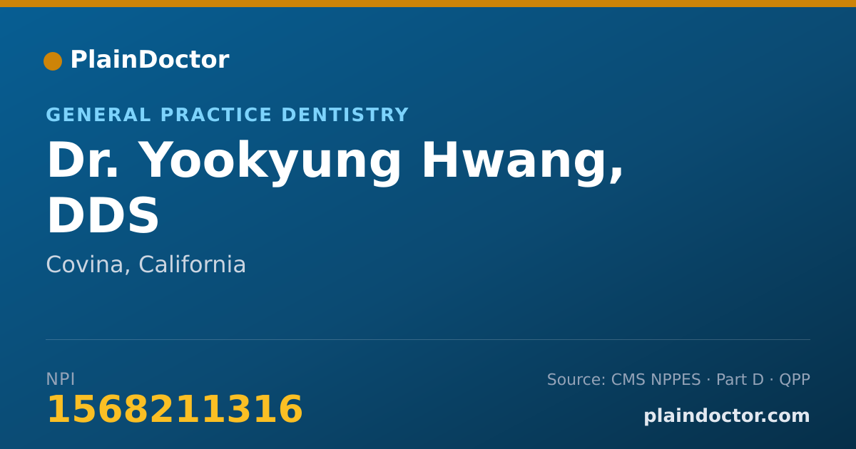 Shareable card for Yookyung Hwang, DDS - General Practice Dentistry, Covina, CA