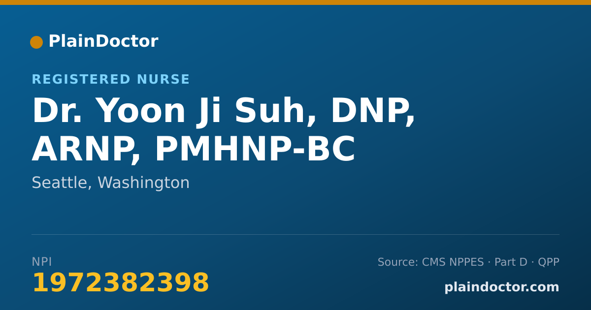 Shareable card for Yoon Ji Suh, DNP, ARNP, PMHNP-BC - Registered Nurse, Seattle, WA