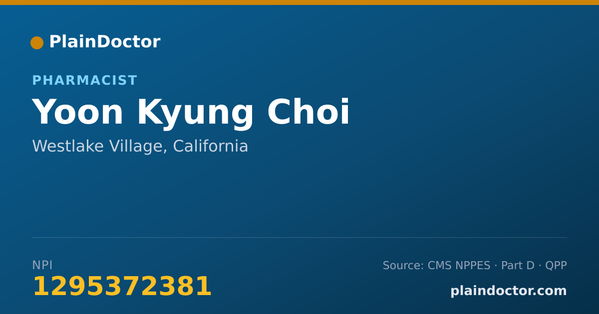 Shareable card for Yoon Kyung Choi - Pharmacist, Westlake Village, CA