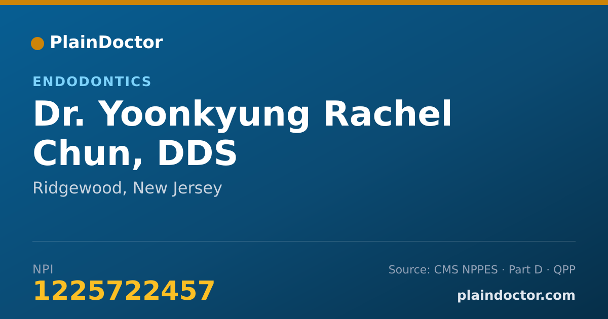 Shareable card for Yoonkyung Rachel Chun, DDS - Endodontics, Ridgewood, NJ