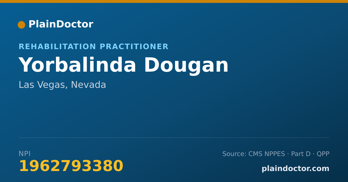 Shareable card for Yorbalinda Dougan - Rehabilitation Practitioner, Las Vegas, NV