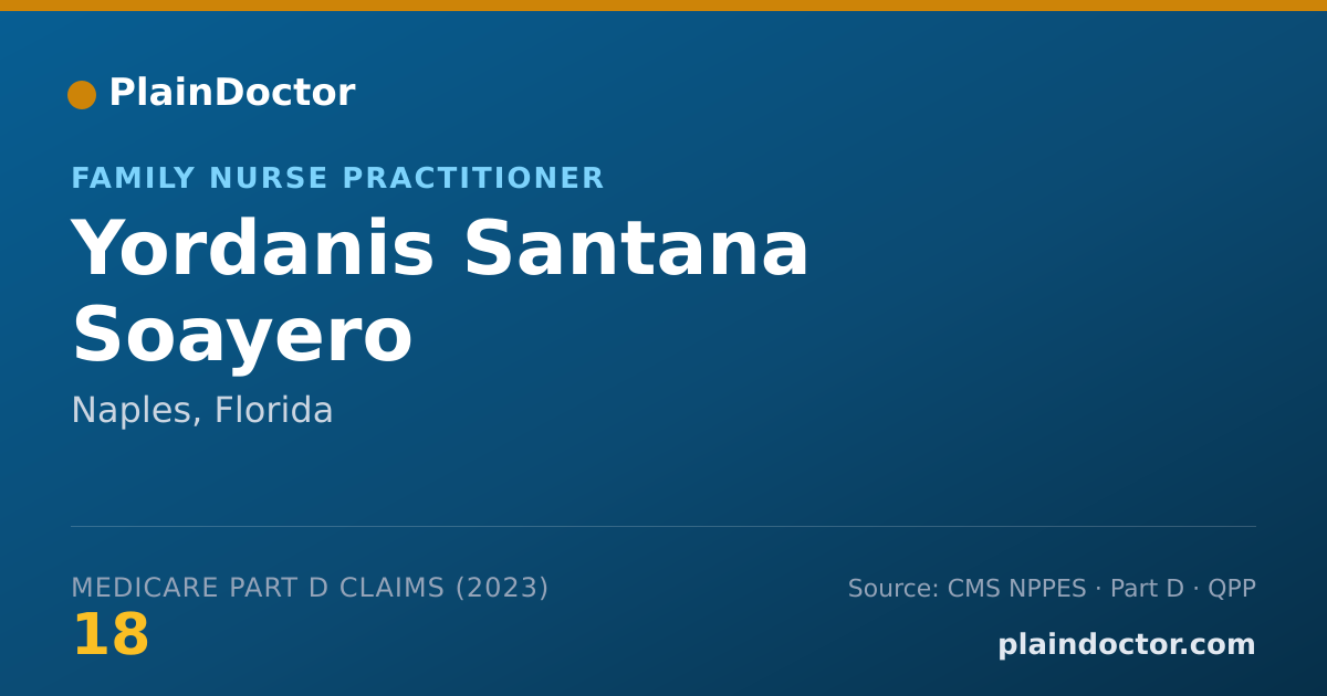 Shareable card for Yordanis Santana Soayero - Family Nurse Practitioner, Naples, FL