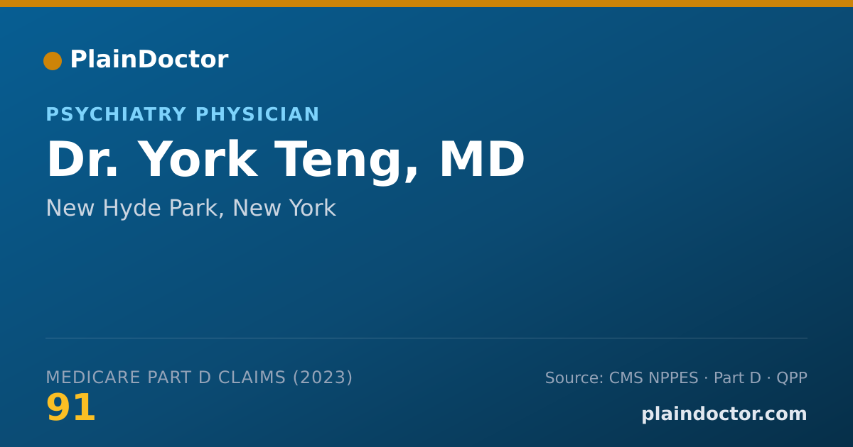 Shareable card for York Teng, MD - Psychiatry Physician, New Hyde Park, NY
