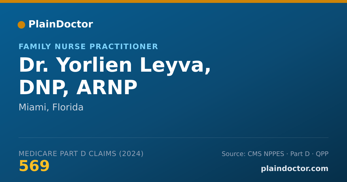 Shareable card for Yorlien Leyva, ARNP - Family Nurse Practitioner, Miami, FL