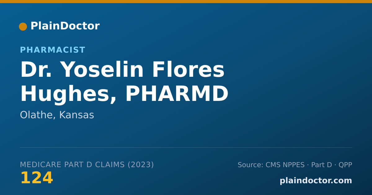Shareable card for Yoselin Flores Hughes, PHARMD - Pharmacist, Olathe, KS